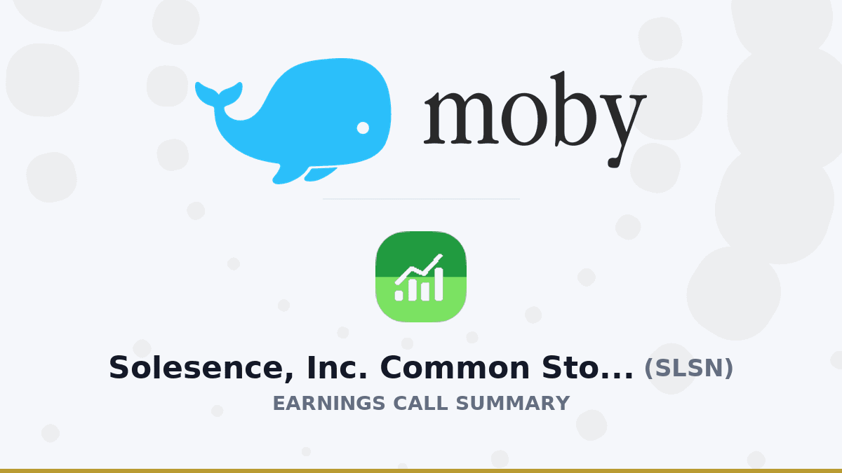Solesence, Inc. Common Stock Q1 2026 Earnings Call Summary