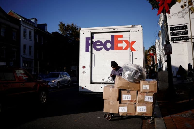FedEx CEO says global demand holding amid Iran war, annual profit outlook up on record holiday profit